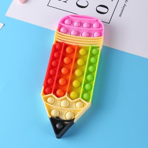 Cute Rainbow Pencil Push Bubble Austism Needs Antistress Relaxing Sensory Squeezing Kid Education Develop Toys Gift dropship#20