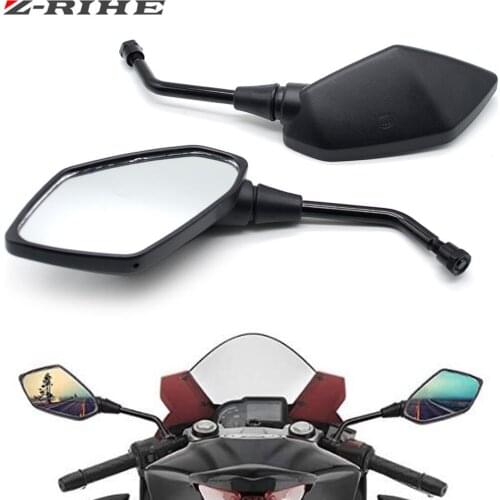 1 pair Black Custom Aluminum Motorcycle moto Mirror Rearview Side Mirrors For Kawasaki Z750 Z900 Honda Yamaha ATV Free Shipping