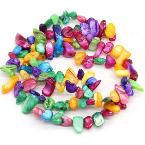 Colorful Irregular Shape Freeform Natural Shell Beaded For Making DIY Jewelry Necklace Bracelet Length 80cm Size 8x15-10x20mm