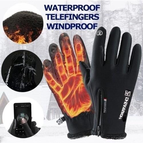 Cold-proof Unisex Waterproof Winter Gloves Cycling Fluff Warm Gloves For Touchscreen Cold Weather Windproof Anti Slip
