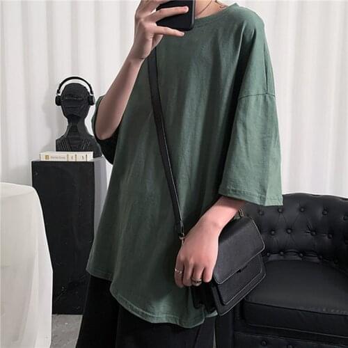 Simple Fashion Mens T-shirt Half Sleeve Solid Tops For Male Fitness Loose TShirts Harajuku O-neck Shirts Designer Tees Top