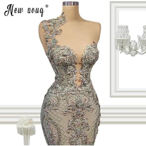 Illusion Laced Sweetheart Evening Gown African Women One Shoulder V Neck Longue Robes Plus Size Prom Dresses Custom