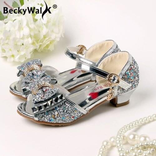 Girls High Heel Sandals Summer New Childrens Princess Shoes Big Girls Performing Shoes Kids Open Toe Gladiator Sandals CSH822