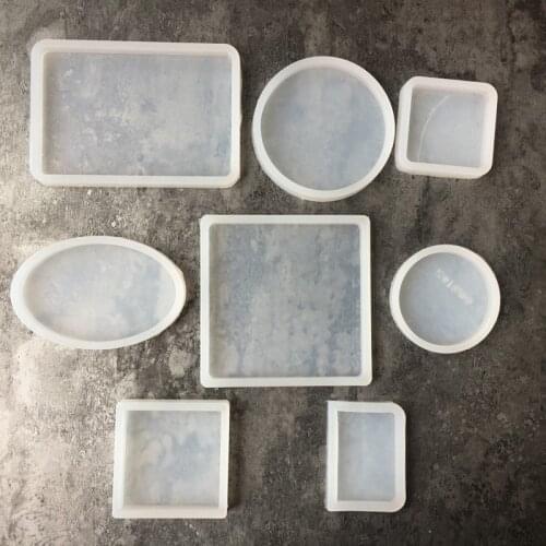 Silicone Geometric Plate Dish Display Resin Mold Making Jewelry Holder Mould Tool DIY Hand Craft