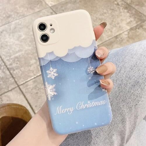Christmas Elk Painting Case For Samsung Galaxy Note 20 S21 S20 FE Ultra 10 S10 Lite S9 Plus Cartoon Gift Ink Silicone Cover Case