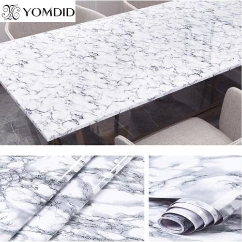 Modern Kitchen Stickers Waterproof Oilproof Classic Marble Pattern Wall Stickers Plane Protect Desktop Self-adhesive New