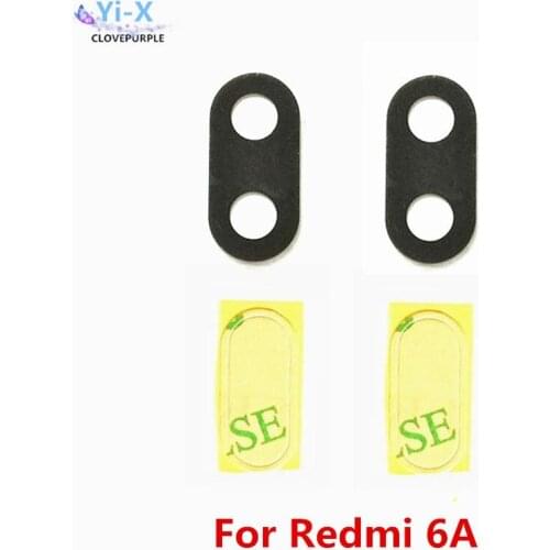 10pcs/lot Rear Back Camera Glass Lens for For Xiaomi Redmi 6A lens For Mi Redmi 6A with sticker