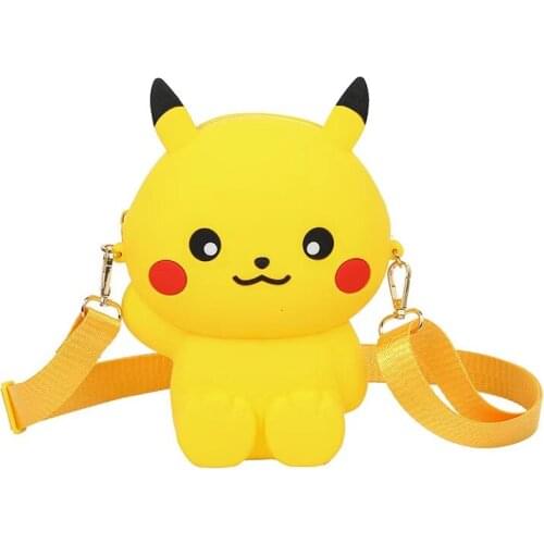 Cute Pikachu Environmentally Friendly Silicone New Chain Female Bag Shoulder Messenger Bag Korean Cartoon Mobile Phone Bag