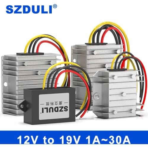 SZDULI 12V to 19V 1A 3A 5A 8A 10A 15A 20A 30A step-up DC DC converter 9-18V to 19V step-up DC-DC regulator, suitable for car lap