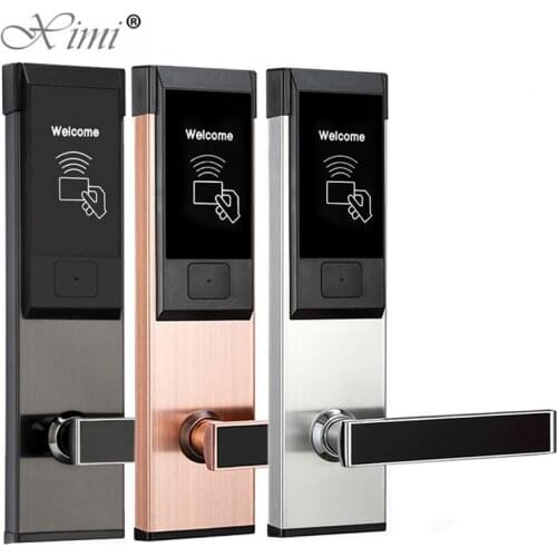 Digital Card Lock Security Stainless Steel Intelligent RFID Digital Card Key Unlock Hotel Door Lock System Door Locks HM-205D