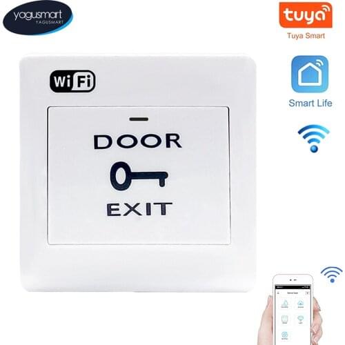 Yagusmart Smart Door Lock Switch Tuya WiFi Push Switch Work with Tuya Smart Life APP Remote Control