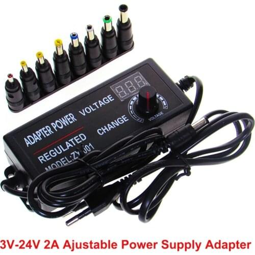 3-12V Universal Power Adapter US EU Plug Adjustable Power Supply Adapter Charger Portable Power Adapter with 8pcs Connector Head