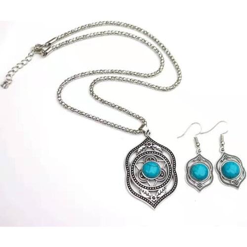 Vintage Jewelry Ethnic Style Earring Necklace Bracelet Jewelry Set