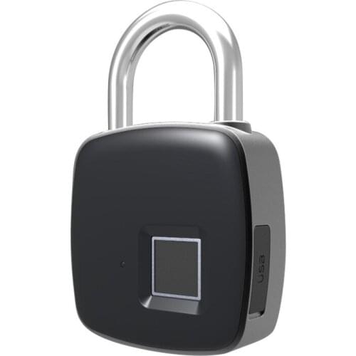 Waterproof Fingerprint Padlock Lock Keyless Access Control Reader Biometric Fingerpinter USB Rechargeable Anti-Theft Door Lock