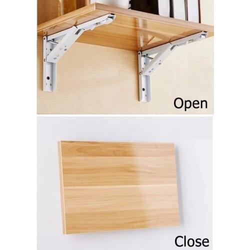 2PCS in 1 lot Triangle Folding Angle Bracket Heavy Support Adjustable Wall Mounted Bench Table Shelf Bracket Furniture Rack