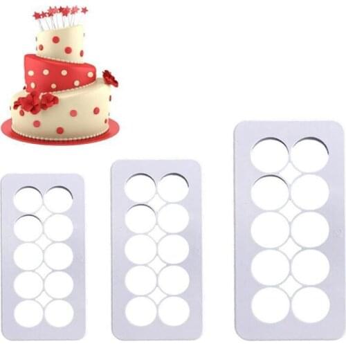 3 Pcs Round Cutting Biscuits Plastic Mold Embossed Fondant Cake Molds Pastry Cookies Mould Baking Cake Decoration Tools Kitchen
