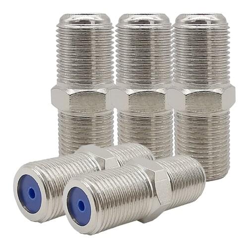 5Pcs F81 Splice Barrel Connectors 3GHz High Frequency F-Type Female to Female Adapter Coaxial Cable Extension