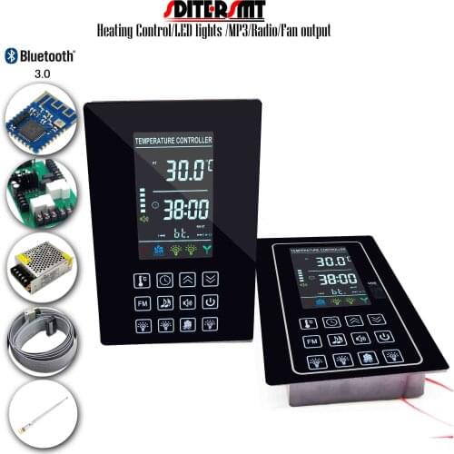 99 Minutes Count-Down 4.5KW Sauna Steam Generator Element Heater Thermostat for Bluetooth Music Controller