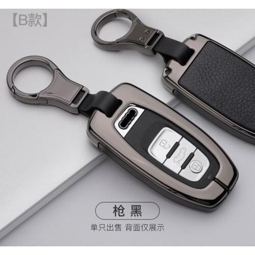 High Quality Leather Car Key Cover Case For Audi A2 A3 A4 B8 A6 A8 B6 Q7 TT Auto Smart Remote Protect Shell Keychain Accessories