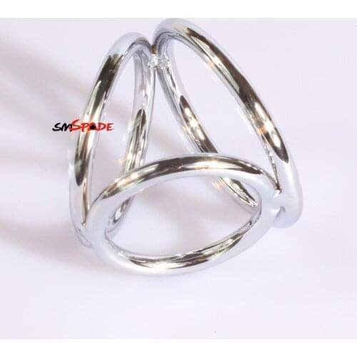 D:38mm*45mm*50mm Stainless Steel penis ring cage, silver Iron penis chastity device metal dildo restraint ring free shipping
