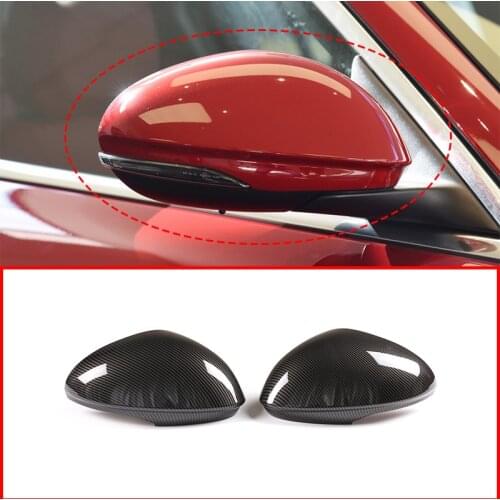For Alfa Romeo Giulia 2017 -2020 ABS Plastic Carbon Fiber Car Side Exterior Rearview Mirror Decoration Cover Trim Accessories