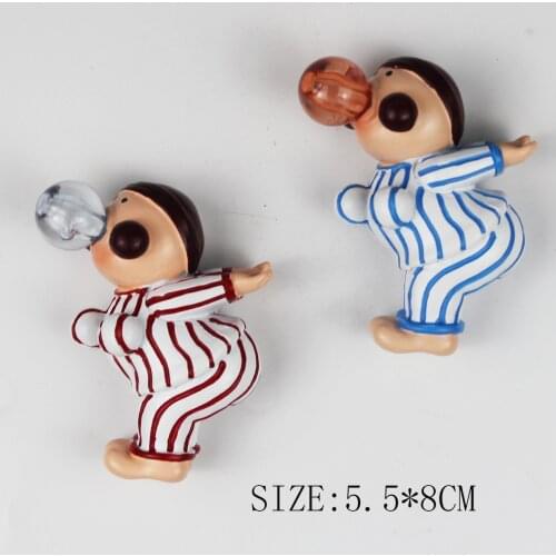 Hot Selling Cute Creative Cartoon Sport Girl with Bubble Fasion 3D Polyresin Fridge Magnet Souvenir Paper Holder