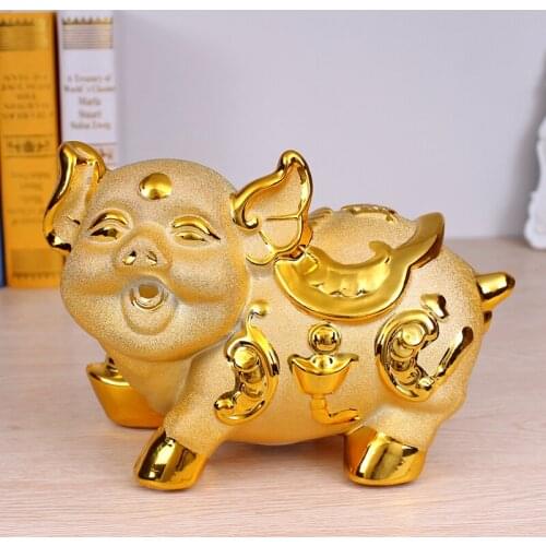 Ceramic Pig Piggy Bank Coin Large Adult Kids Cartoon Paper Money Gift Ornament Piggy Bank Cute Alcancia Household Goods DG50MB