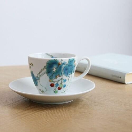 Valley burn hirano imported from Japan by the beautiful hand-painted vines grain coffee cups and saucers ceramic mugs