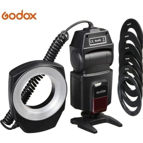 Godox ML150 ML-150 Macro Ring Flash Control Unit Daylight 5600K 49, 52, 55, 58, 62,67 mm Compatible with DSLR Hot Shoe Cameras