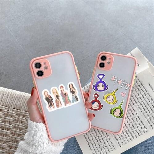 Korean Wave Mamamoo Kpop Phone Case For iPhone 12 11 Mini Pro XR XS Max 7 8 Plus X Matte transparent Pink Back Cover