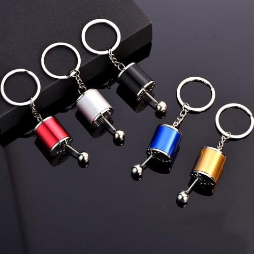 Creative Race Car Stalls Head Keychains Six-Speed Manual Shift Gear Keychain Auto Cars Parts Toy Short Shifter Knob Metal Gift