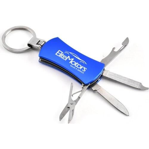 30x Customized Logo 4 In 1 Multi-Function Keychain Tool Outdoor Multifunctional Knife Keychains Promotional Gift Metal Key Chain