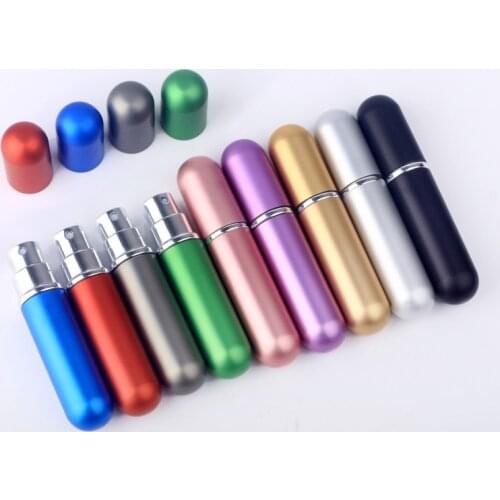 MUB 5ml Mini Spray Perfume Bottle Atomizer Essential Oils Metal Roller Ball Glass Bottle Travel Roll-On Refillable Empty Bottles