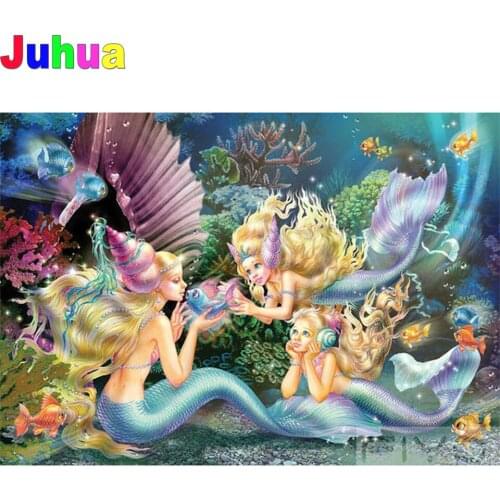 Cartoon Mermaid Full Drill 5D DIY Diamond Painting Diamond Embroidery mosaic diamond Stitch kids room Decor dropshipping