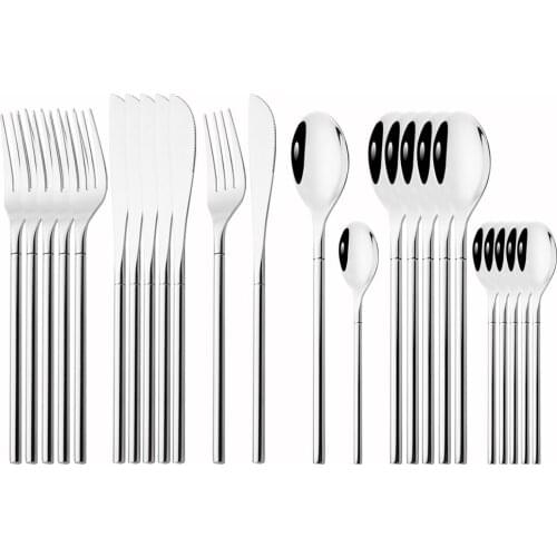 Dinnerware Set Luxury Cutlery 18/10 Stainless Steel Set Quality Tableware Knives Forks Dining Dinner Set Western Food Restaurant