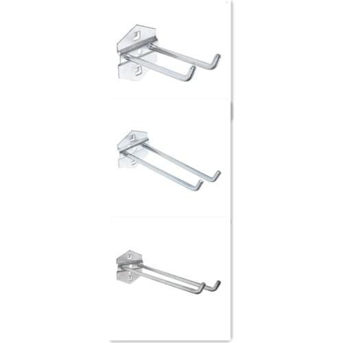 Wall Mounted Hole Board Hook Steel Pendant 2 heads for Hammer/Pliers 100/150/200mm Angled Hanger Hanging Tool Storage Rack Plate