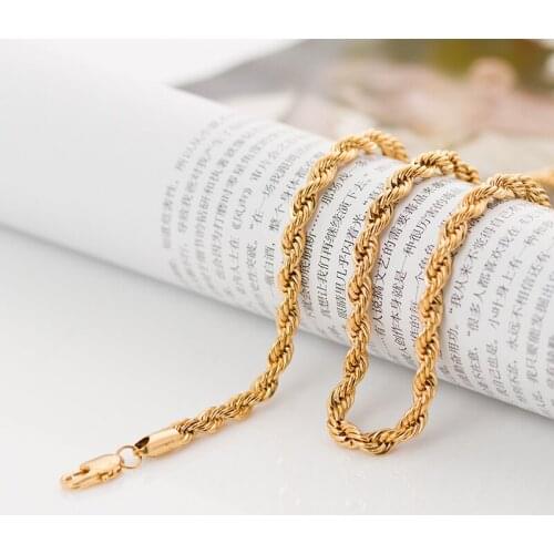 New Hot Sale 4mm-8mm Plated Mens Stainless Steel Chain Necklace For Men Male Men Jewelry Wholesale Valentines Gift