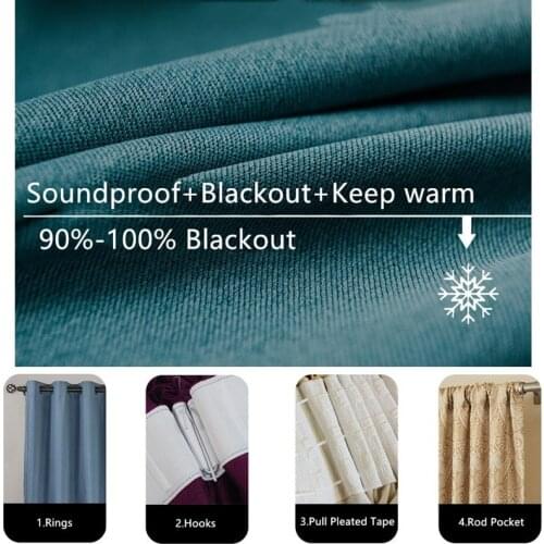 Nordic Style Thicken Balckout Blackout Windows For Soundproof Bedroom Living Room Insulation Curtains