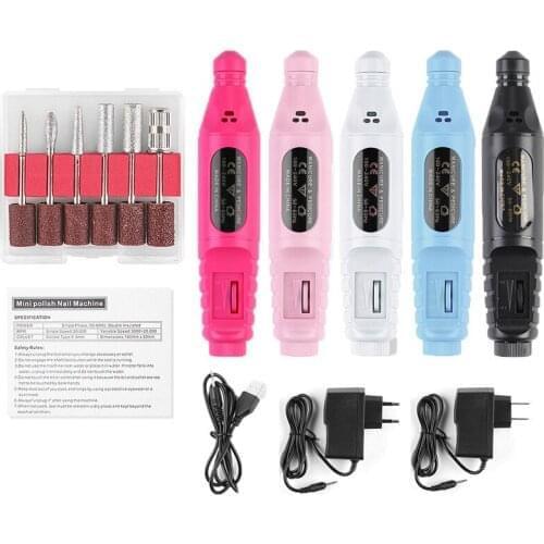Professional Electric Nail Polisher Machine Portable Nail File Set Manicure Machine Nail Drill Equipment Nail Art Tools