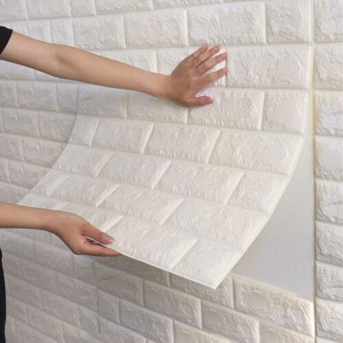 70*70cm DIY Self Adhensive 3D Brick Wall Stickers Living Room Decor Foam Waterproof Wall Covering Wallpaper For TV Background