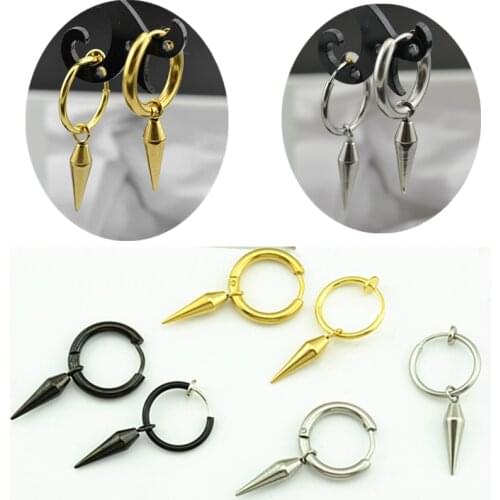 Drop Earrings for Women Titanium Steel Ear Studs Non-fading Fashion Male Female Clip on The Ear No Earhole Spring Dangle Earring