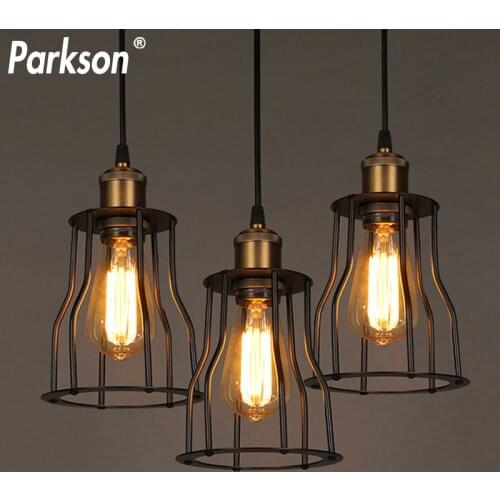 Modern iron industrial pendant lights Retro cage pendant lamp E27 bulb Hanging Lamp art decor minimalist pendant