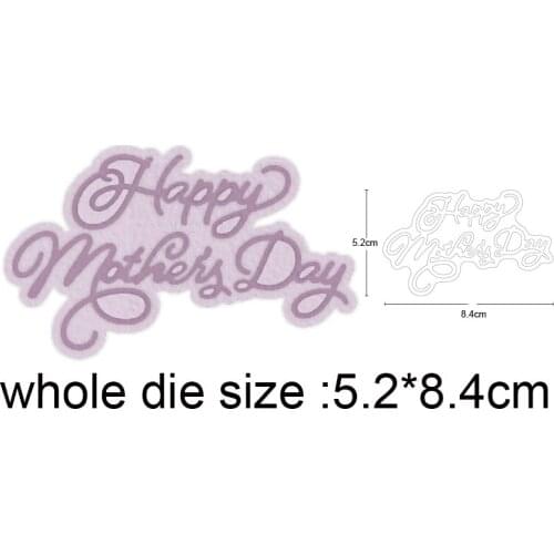 Metal Cutting Dies Stencils For DIY "happy mother day" Words Scrapbooking Decorative Embossing Handcraft Die Cutting Template