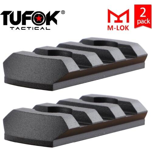 TuFok Low Profile Mlok Rail Section 3 Slots M-Lok Rail Mount Adapter 20mm Picatinny Rail Attachment For Mlok System (2 pack)