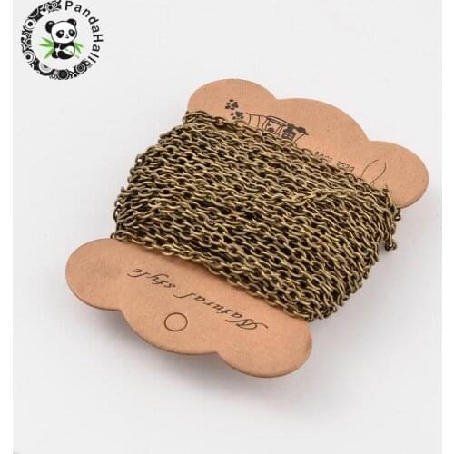10M Iron Cross Chains Cable Chains, Antique Bronze Color, Size: Chains: about 5mm long, 3.3mm wide, 0.9mm thick