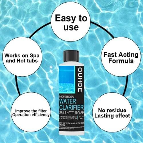 1pc Concentrated Clarifier 30ml Professional Water Clearifier Eliminate Cloudy Water Bathroom Tub Swimming Pool Clean Water Tool