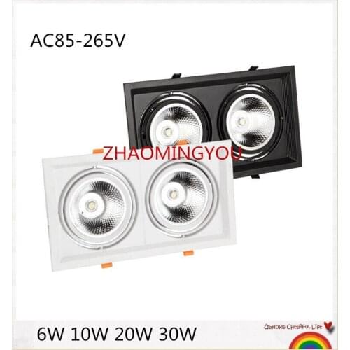 1PCS High quality 2 azimuth 360 degree adjustment LED COB Downlights 85-265V 6W 10W 20W 30W LED Ceiling recessed Lamp Spot Light