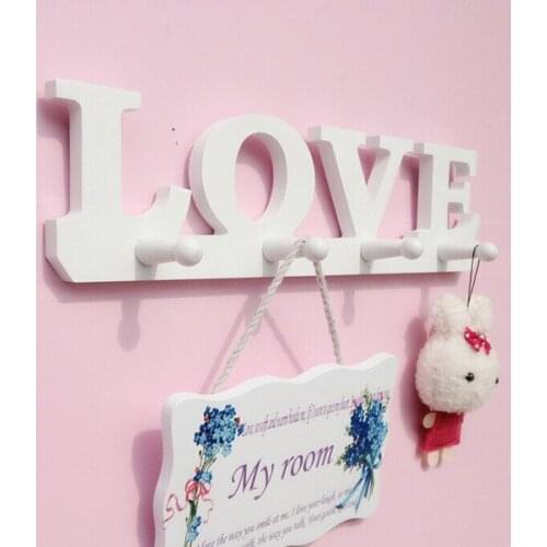 1PC High quality Modern minimalist LOVE / bird wall shelf white wooden Wall hanger racks for coat clothes key home deco JL 0998