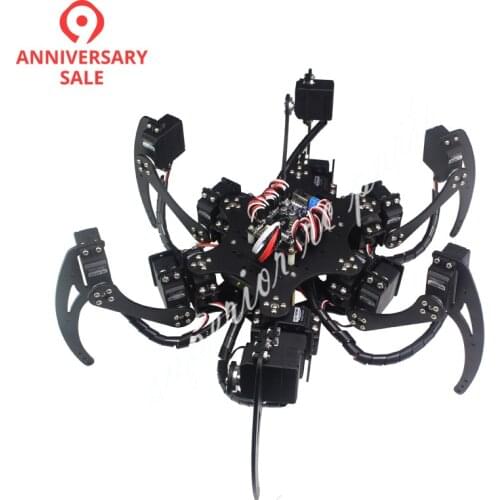 18 DOF Aluminium Hexapod Spider Six 3DOF Legs Robot Frame Kit with Ball Bearing Fully Compatible 16%OFF