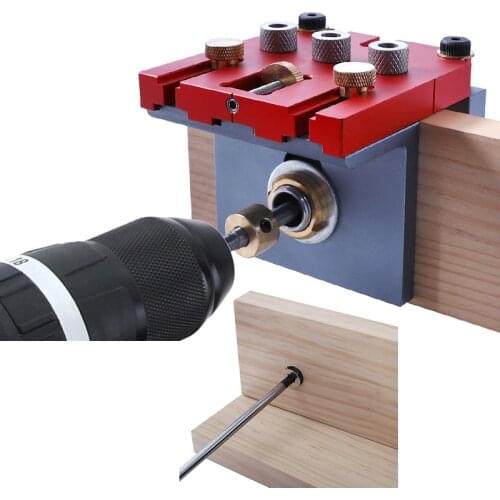 3 In 1 Woodworking Doweling Jig 6/8/10mm Adjustable Drilling Guide Puncher Locator Pocket Hole Jig For Furniture Connector